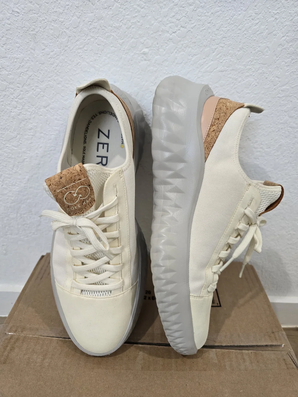 Men's Cole Haan Zergrand II Neutral Cream Casual Sneakers - Picture 5 of 10